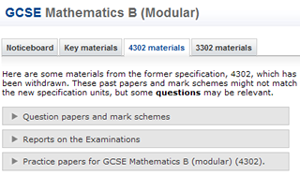 AQA Maths B 4302 Materials